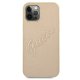 Guess iPhone 12 Pro Max dėklas Saffiano Vintage Script, auksinis