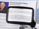 Handheld 3x Magnifying Glass with 5 LED Lights for Reading, white and black