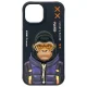 Nimmy Cool&Cute 2.0 Monkey dėklas, skirtas iPhone 15, juodas
