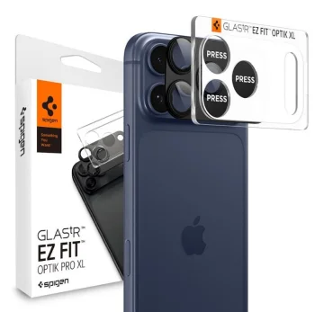 Kameros apsauginis stiklas Spigen Optik Pro XL, skirtas iPhone 17 Pro Max, juodas