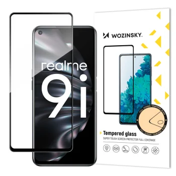 Apsauginis stiklas Wozinsky telefonams Oppo A76 / Oppo A36 / Realme 9i, Full Glue, juodas