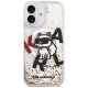 Karl Lagerfeld Liquid Glitter Choupette MagSafe dėklas iPhone 17, skaidrus