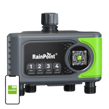 Išmanusis 4 zonų laistymo valdiklis RainPoint HTV405FRF WiFi IP65