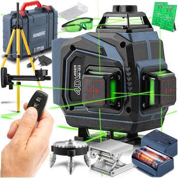 Kryžminis linijinis lazerinis nivelyras Humberg HM-170 su stovu ir dėklu