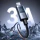 Joyroom S-A16 Pro USB-A į Lightning laidas su ekranu 3A 1.2m, juodas