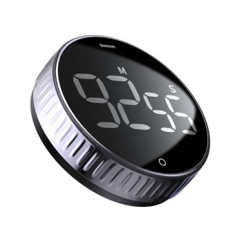 Baseus Heyo Portable Rotation Countdown Timer Cloack Time with Alarm for Home Sport Kitchen, Black
