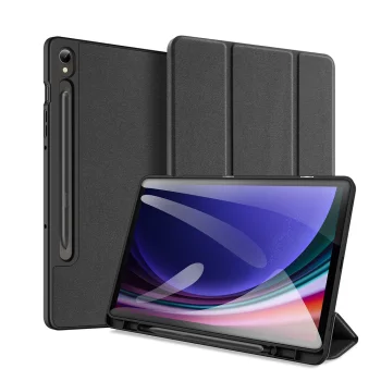 Atverčiamas dėklas Dux Ducis Domo skirtas Samsung Galaxy Tab S9 su stovu, juodas