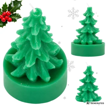 Scented Christmas Tree Candle, 7.5 cm (Mixed Colors)