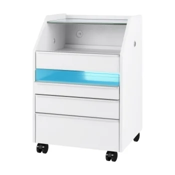 Podologinis vežimėlis ACTIVESHOP 984 su UV sterilizatoriumi ir lizdais, baltas