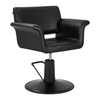 Hairdressing Chair Gabbiano Lucca, Black with Black Base