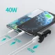 Choetech 2x USB-C automobilinis įkroviklis 40W, PD ir QC 3.0, juodas