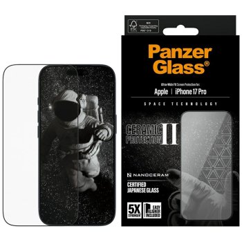 PanzerGlass Ceramic II Ultra-Wide Fit EasyAligner apsauginis stiklas iPhone 17 Pro