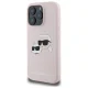 Karl Lagerfeld silikoninis Karl & Choupette MagSafe dėklas iPhone 16 Pro, rožinis