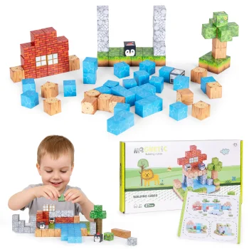 Magnetic Construction Blocks Set for Kids, 87 Pieces (Cubes)