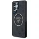 Guess 4G Glitter Triangle Buttons MagSafe dėklas Samsung Galaxy S25 Ultra, juodas
