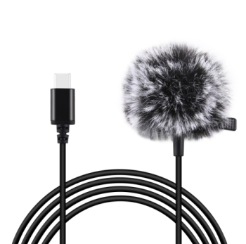 Puluz PU425 prisegamas mikrofonas su USB-C jungtimi 1.5m