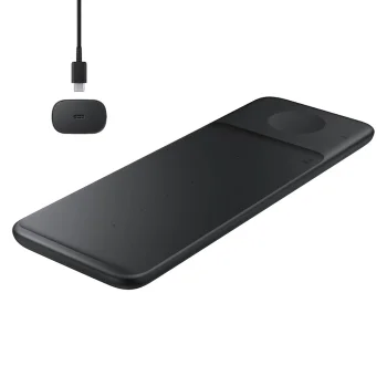 Samsung Trio EP-P6300TBEGEU 3in1 belaidis įkroviklis su laidu, juodas