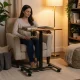 ModernHome Mobile Adjustable Height Desk 70x48 cm, Sit Stand Rolling Laptop Table