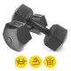 Bitumen Exercise Dumbbells 4FIZJO 2 x 4 kg, Grey