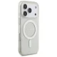 Guess IML Glitter Pearl Strap MagSafe dėklas, skirtas iPhone 17 Pro, skaidrus