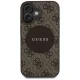 Guess 4G Circle Classic Logo MagSafe dėklas telefonui iPhone 16, rudas