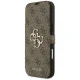 Guess Book 4G Metal Logo atverčiamas dėklas iPhone 18 Pro Max / 17 Pro Max, rudas