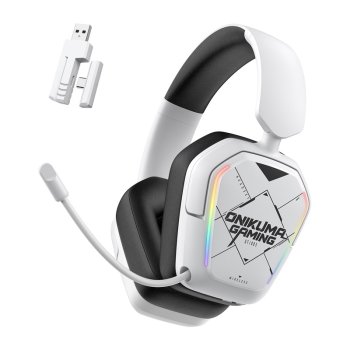 Belaidės žaidimų ausinės ONIKUMA GT883, baltos (RGB)