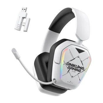 Belaidės žaidimų ausinės ONIKUMA GT883, baltos (RGB)
