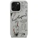 Karl Lagerfeld Grained Pattern & Logo MagSafe dėklas iPhone 16 Pro, pilkas
