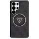 Guess 4G Glitter Triangle Buttons MagSafe dėklas Samsung Galaxy S25 Ultra, juodas
