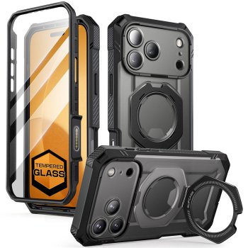 Supcase UB Grip Pro MagSafe dėklas iPhone 17 Pro, juodas