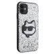 Karl Lagerfeld dėklas iPhone 11 / XR Glitter Choupette Patch, sidabrinis