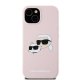 Karl Lagerfeld Silicone Karl & Choupette MagSafe dėklas iPhone 15 (6.1\"), rožinis