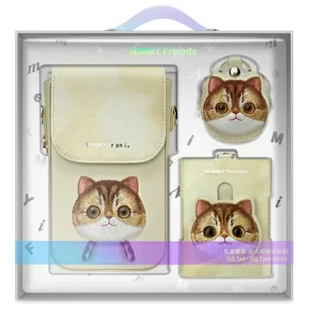 Nimmy Big Eyed Pet 2.0 Cat 3-in-1 rinkinys: krepšelis, piniginė, dėklas, smėlio