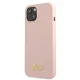 Guess Silicone Script Gold Logo dėklas iPhone 13 6.1\" (Light Pink)