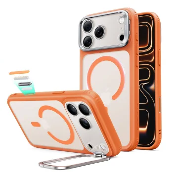 ESR Classic Hybrid Kickstand MagSafe case for iPhone 18 Pro / 17 Pro, matte orange