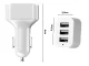 Automobilinis įkroviklis į degiklio lizdą 3x USB, 12-24V, balta ir sidabrinė