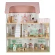 LULILO Peonio Wooden Dollhouse with LED Lighting, 70cm, Pink