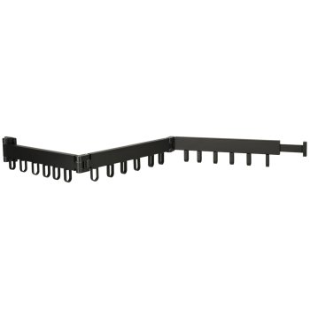 Wall-Mounted Folding Laundry Drying Rack, 18 Hooks, 123 cm, Black