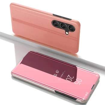 Clear View Flip Case for Samsung Galaxy S25+, Pink