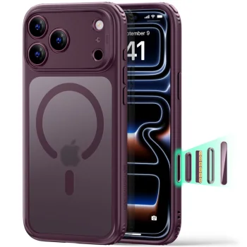 ESR Classic Hybrid MagSafe dėklas skirtas iPhone 18 Pro / 17 Pro, tamsi vyšnia