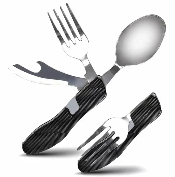4-in-1 Tourist Cutlery Set AG534D, Black