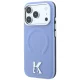 Karl Lagerfeld dėklas iPhone 18 Pro Max / 17 Pro Max su MagSafe, šviesiai mėlynas