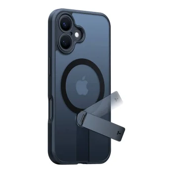 Dėklas Torras Pstand Spin telefonui iPhone 16, juodas
