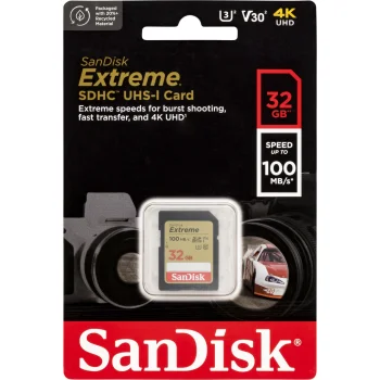 SanDisk Extreme SDHC 32 GB UHS-I C10 U3 V30 atminties kortelė