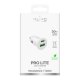 Puro Pro Lite automobilinis įkroviklis USB-A ir USB-C 20W, baltas
