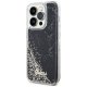 Guess dėklas iPhone 14 Pro telefonui Liquid Glitter Marble, juodas