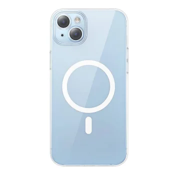 Baseus Crystal Series magnetinis dėklas iPhone 14 Plus + apsauginis stiklas