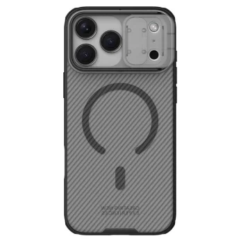 Nillkin CamShield Pro Magnetic dėklas iPhone 17 Pro Max, skaidri juoda