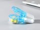 Compact Pill Puncher for Blister Packs, Blue/White